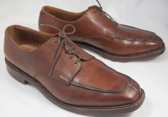 Scarpe Crockett and Jones Falmouth punta divisa - taglia 12 E - pelle a grana marrone chiaro
