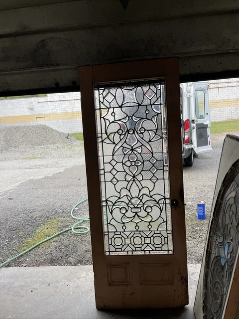 Mark antique zipper beveled Jeweled glass door 30 x 77.5 x 1 5/8”