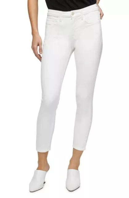 NWT Jen7 by 7 For All Mankind Cropped Skinny Jeans Womens 12 White Stretch