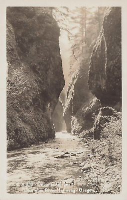 ONEONTA GORGE REAL PHOTO POSTCARD COLUMBIA RIVER HIGHWAY OR OREGON 1940s RPPC