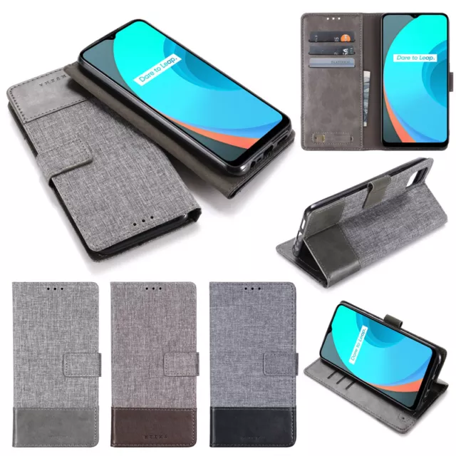 For Sony Xperia XA2 XZ1 XZ3 L4 5 II 10 II L1 Canvas Leather Splicing Wallet Case