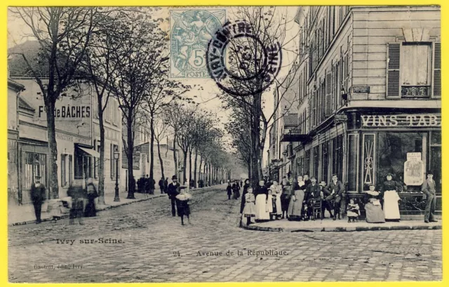 cpa IVRY sur SEINE (Val de Marne) Avenue de la RÉPUBLIQUE Belle Animation