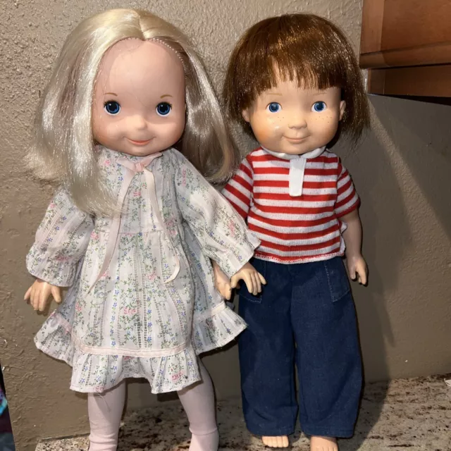 Fisher Price Vintage My Friend MANDY & My Friend MIKEY DOLL Set, 1970s