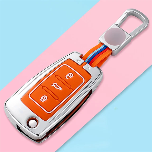 For VW Jetta Passat Golf Zinc Alloy Remote Start Car Key Fob Cover Case Keychain