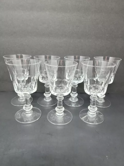 Set of 7 Vintage Fostoria Wine Glasses Dolly Madison 4.75" Crystal Goblets