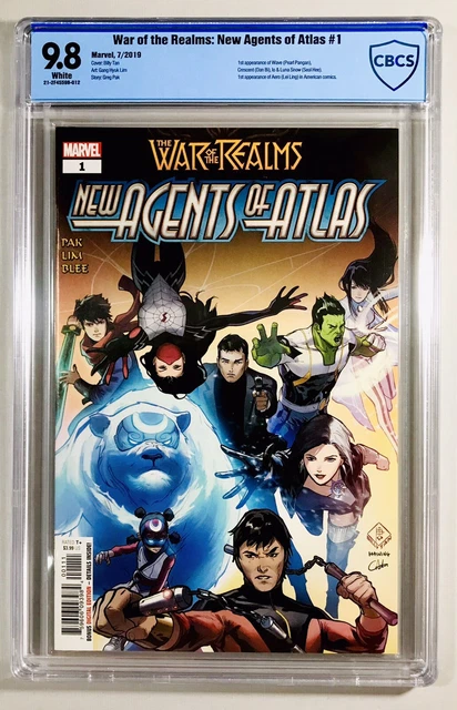 War of the Realms: New Agents of Atlas #1~CBCS 9.8~1st App of Wave, Luna, Aero