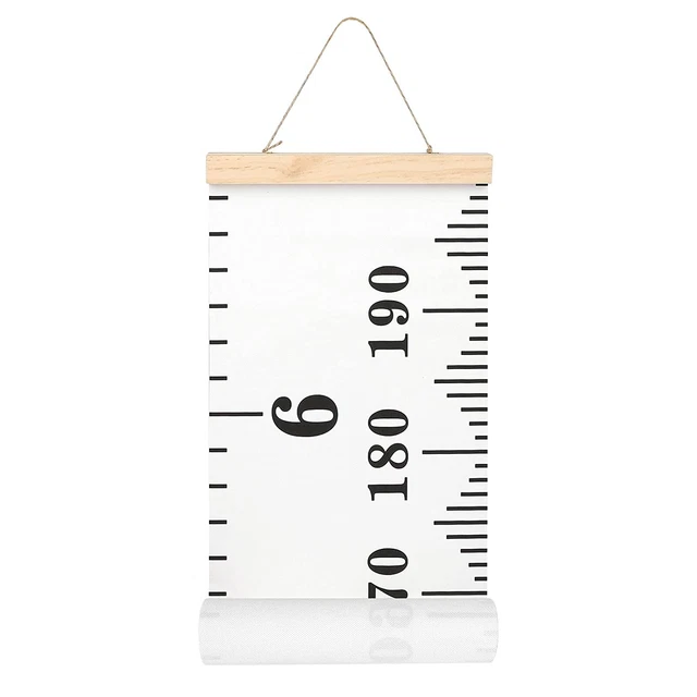 Growth Chart Ruler Handing Wall Decor Canvas Baby Removable for Kids, Height