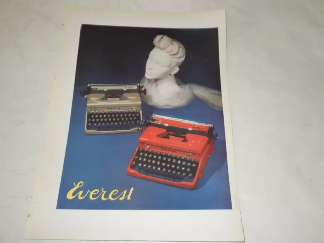 Pubblicita' Vintage Degli Anni '50-Macchina Da Scrivere"Everest"   (2)