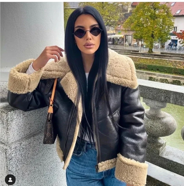 Zara double faced biker jacket cheap