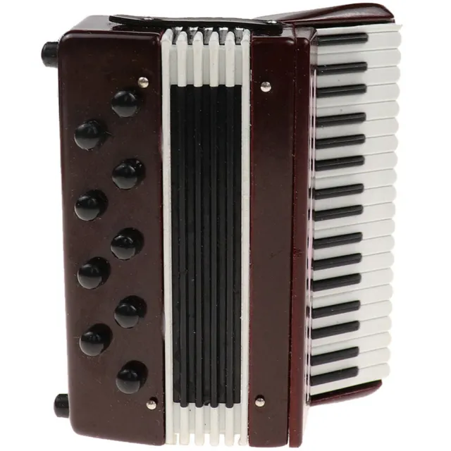 Red Basswood Dollhouse Accordion Child Micro Toys Music Decor