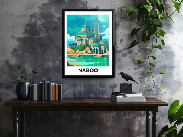 Naboo - Star Wars Travel Poster, Star Wars Planet Minimalist Poster, Gamer Decor