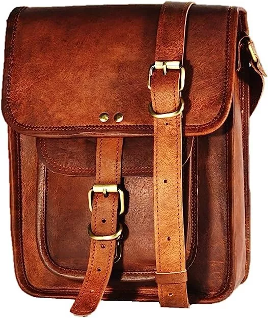 Cuero Genuino Bandolera IPAD Robusto Informal Bolso Cruzado Cartera Bolso Tira