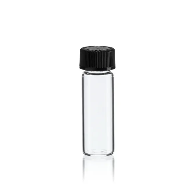 144 pcs Clear 1 Dram Glass Vials (15X45mm) w/caps
