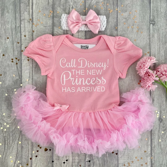 BABY DISNEY PINK TUTU ROMPER, Princess Quote Newborn Dress