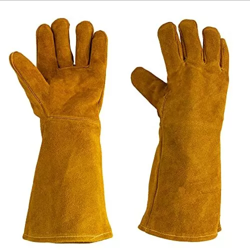 16 Welding Gloves Heat Resistant Unibody Cow Split Leather BBQ Cooking Pack of 2
