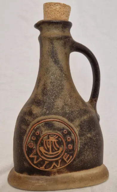 Tremar Pottery - Cornwall - Wine Bottle - with Cork - Vintage 1970's