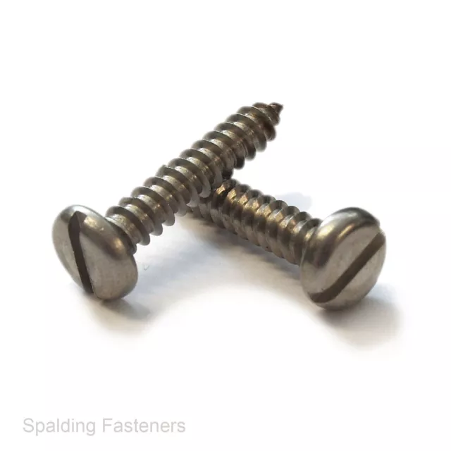 Slotted Pan Head Self Tapping Screws A2 Stainless Steel #4, 6, 8,10,12,14