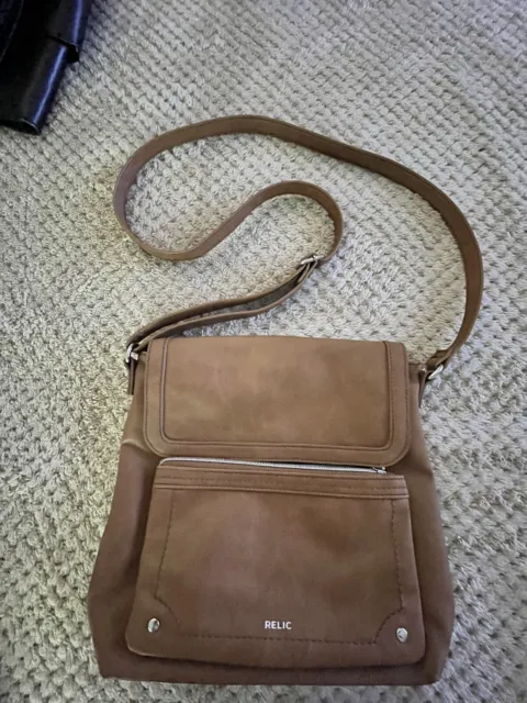 RELIC BY FOSSIL Evie Brown Vegan Leather Crossbody Handbag Purse $28.49 ...