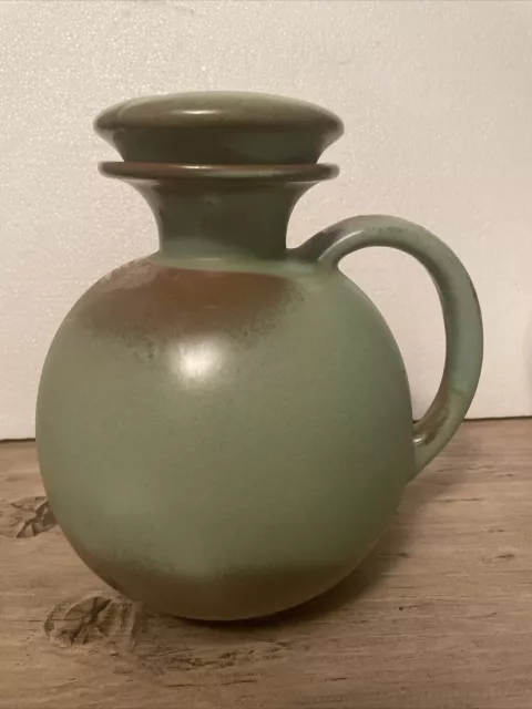 Vintage Frankoma Art Pottery Plainsman Green Carafe with Lid #82 - Estate