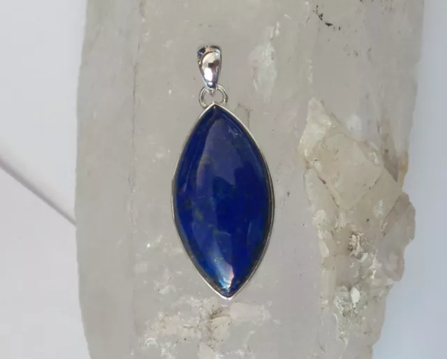 001 Lapis Lazuli Solid 925 Sterling Silver High Quality Genuine Gemstone Pendant