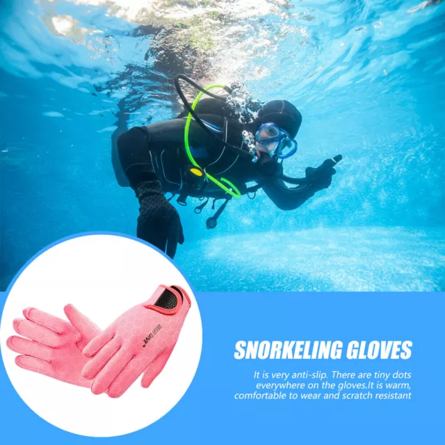 Neoprene Diving Gloves Elastic Surfing Gloves Outdoor Accessories (Pink S) FR 3