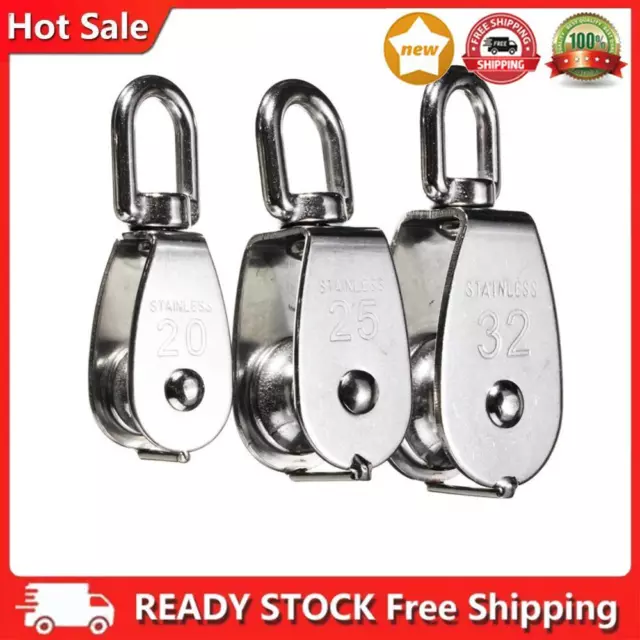 360 Degrees Rotatable Stainless Steel Pulley Single Wheel Swivel Lifting Wheel