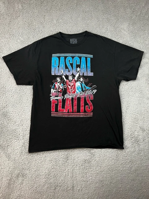 Rascal Flatts Summer Playlist Tour 2019 Black T-Shirt Men Size XL Music Country