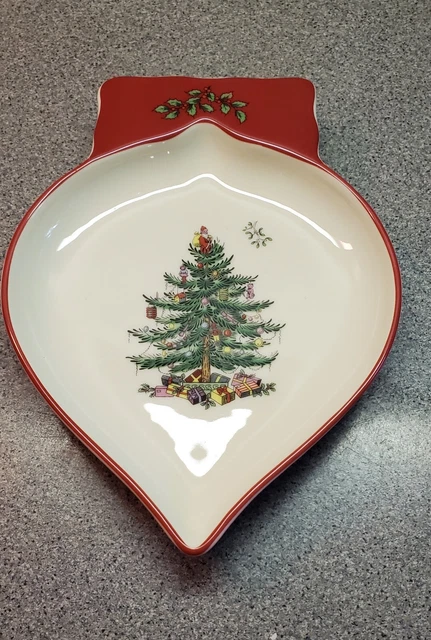 Spode Christmas Tree “Ornament Shaped” Dish 7", Candy/Nut