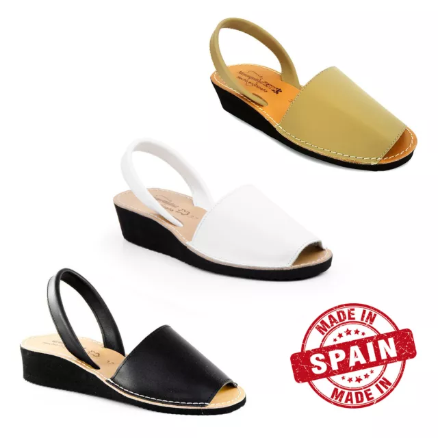 Avarcas Sandales Compensées en Cuir Espagne pour Femme Taille 36 37 38 39 40 41