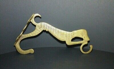Vintage India Brass Dog Wall Hook Mount Key Holder