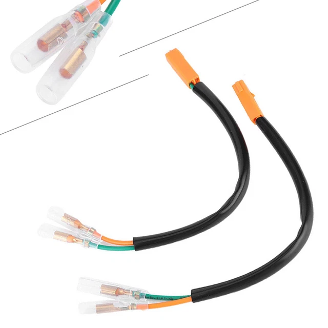 2PCS Turn Signal Wiring Harness Connectors Adapter Plug For KAWASAKI Z125 Z250
