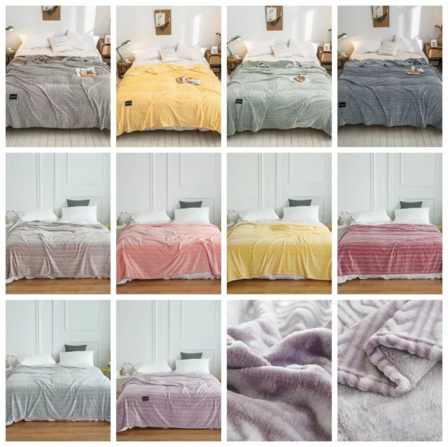 Soft Cozy Fleece Blanket Throw Rug for Sofa Bed Lightweight Plush Fuzzy Summer 2