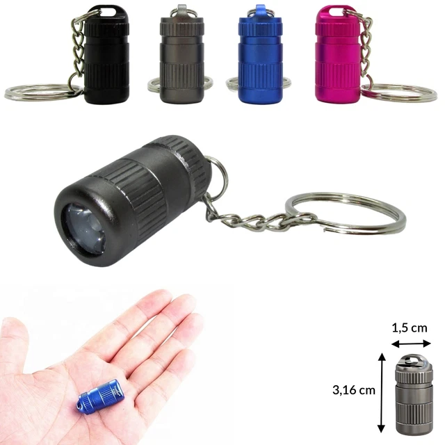 PATIKIL 2.1 Mini Rechargeable LED Porte-clés Lampe Poche, 3 Paquet EDC Portable Petite Torche avec USB Chargement pour Toujours Porter, Noir