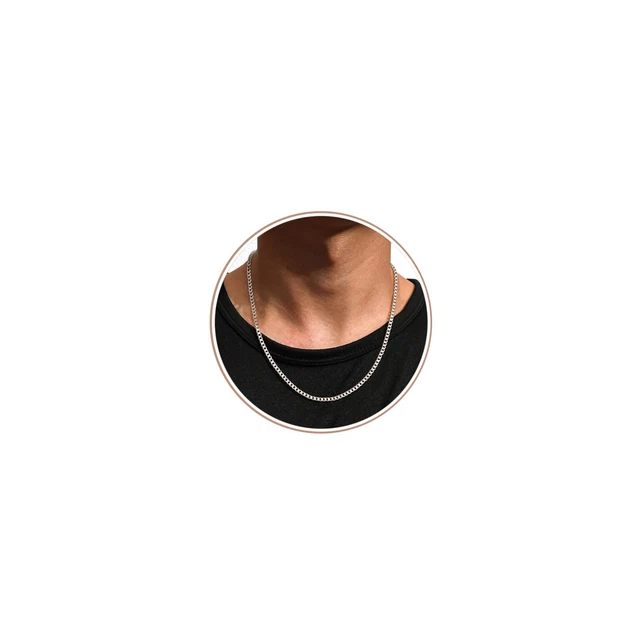 CHAINE 50 60 pour homme en argent massif 925 maille gourmette