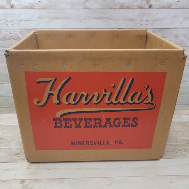 1950s ACL Soda Pop Fiberboard Box Crate Harvilla's Minersville PA Wake Up RARE