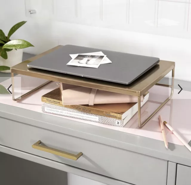Pottery Barn Gold Metal Desk Riser
