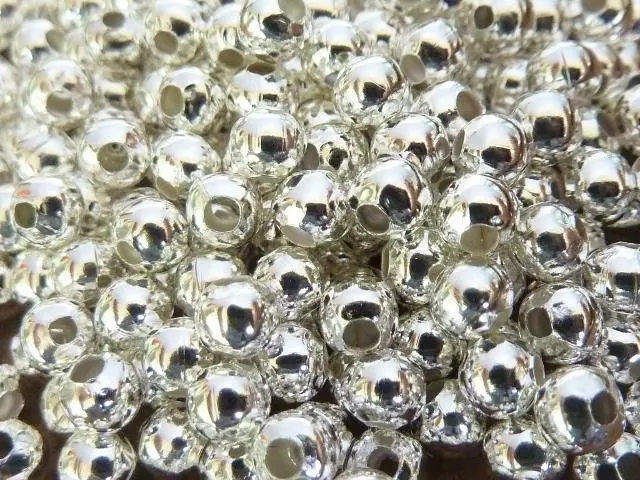 250 pce Bright Silver Tone Round Spacer Beads 4mm Jewellery Making Craft