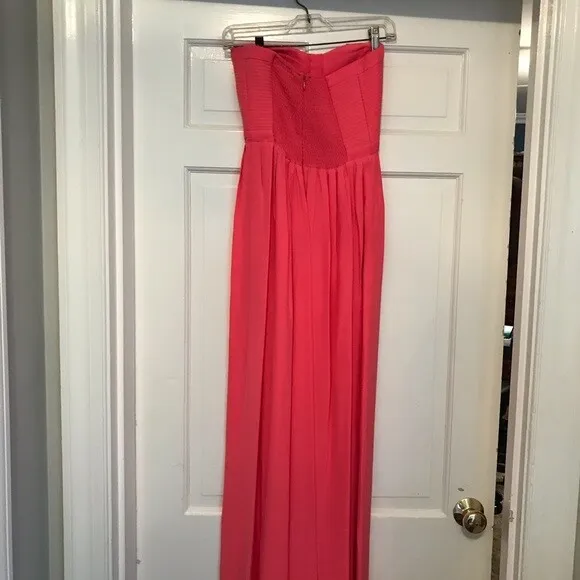 PARKER BLACK BAYOU Strapless Silk Gown Coral Prom 2