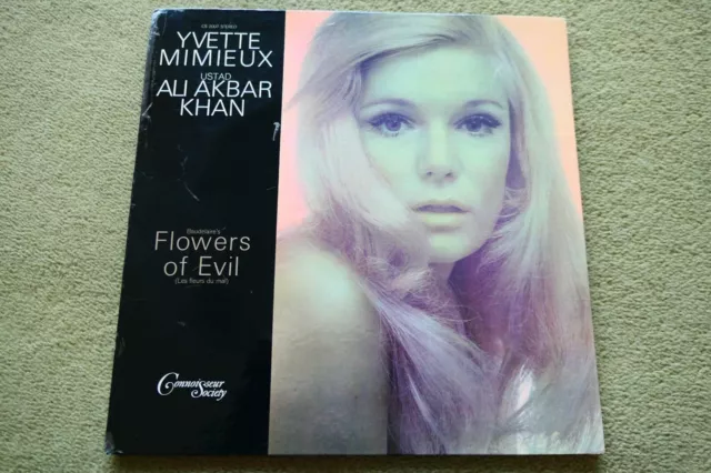 YVETTE MIMIEUX & USTAD ALI AKBAR KHAN – BAUDELAIRE’S FLOWERS OF EVIL LP– Nr MINT