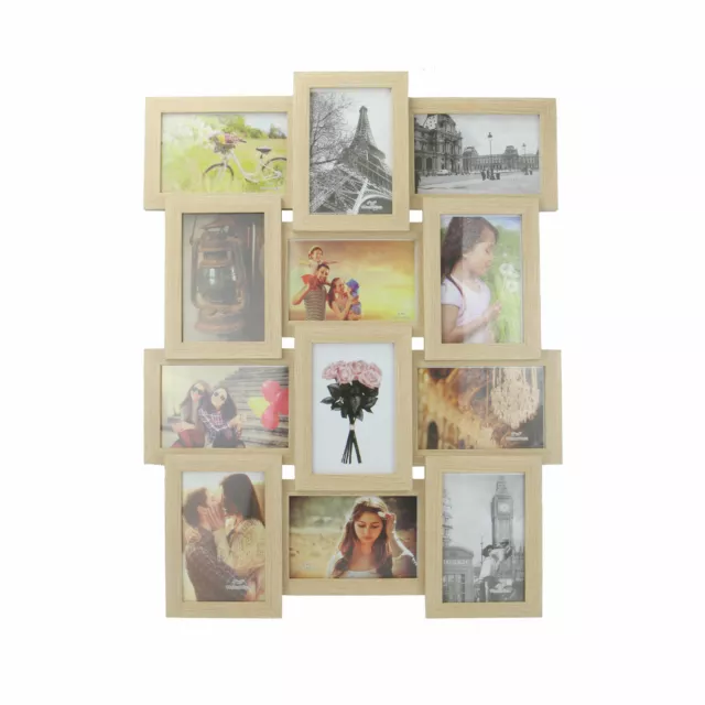 Photo Frame 6x4 Collage Multi Display Wooden Frame 12 Pictures Wall Hanging M&W