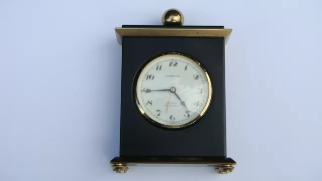 Vintage Swiss Gubelin 8 Days 15 Jewels Desk/Travel Alarm Clock  #124707