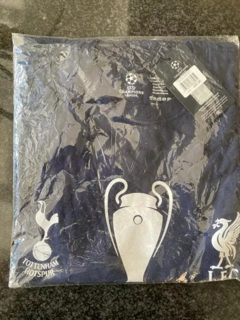 2019 CHAMPIONS LEAGUE Final Blue XXL T Shirt Liverpool v Spurs In