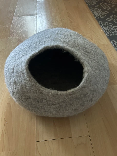 Heather Gray 100% WOOL Cat Cave/ Cat Bed