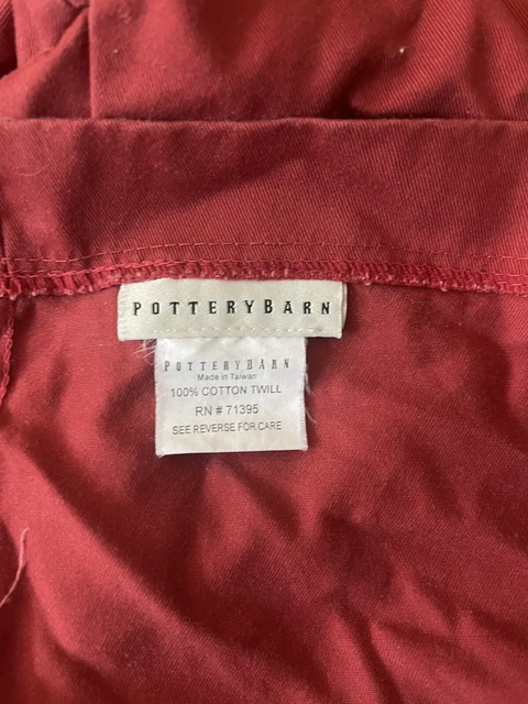 Pottery Barn 2 Twill Cranberry 100%Cotton Loose Fit Dining Side Chair Slipcovers