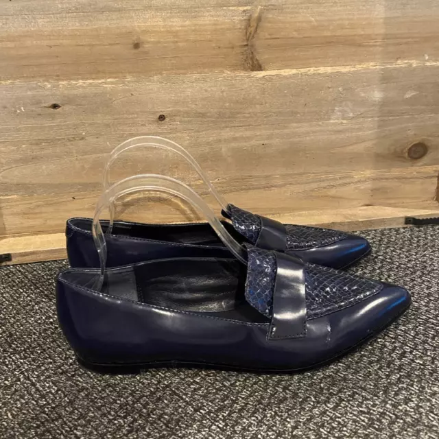 IVANKA TRUMP POINTED toe navy blue loafers $39.00 - PicClick