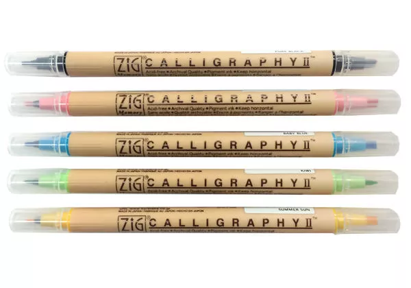 ZIG (Kuretake) Memory System - Double Ended (2mm & 5mm) Calligraphy Markers