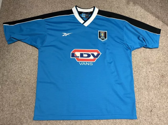 Aston Villa 1998 Away Football Shirt Reebok - Size 42 / 44 XL Mint Condition