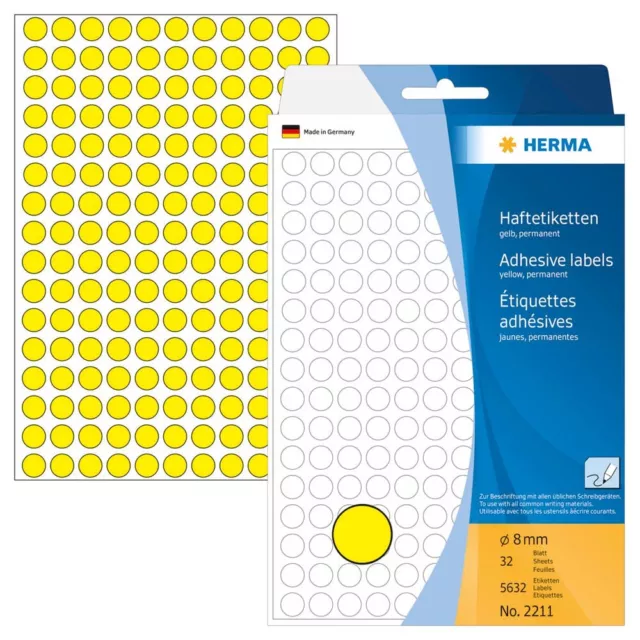 HERMA Klebepunkte 2211 gelb Ø 8,0 mm