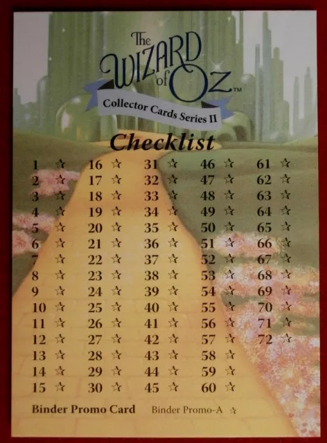 THE WIZARD OF OZ - Card #72 - CHECKLIST - BREYGENT 2007