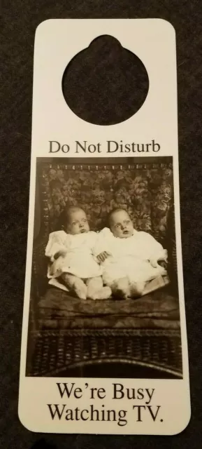 NOS Vintage 1990s Novelty Door Hanger DO NOT DISTURB We're Busy Watching TV